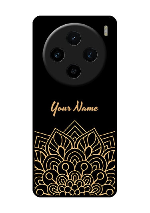 Vivo X100 5G Custom Glass Phone Case - Golden Mandala Design