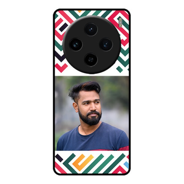 Vivo X100 5G Custom Glass Phone Case - Colorful Maze Pattern Design Vivo X100 5G Custom Glass Phone Case - Colorful Maze Pattern Design