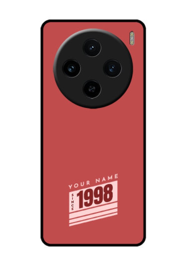 Vivo X100 5G Custom Glass Phone Case - Red Custom Year Of Birth Design