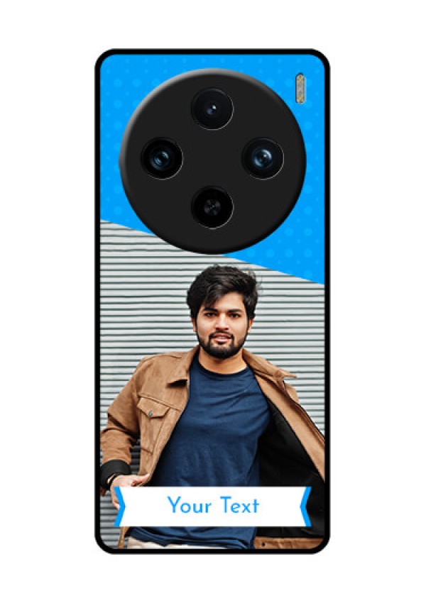 Vivo X100 Pro 5G Custom Glass Phone Case - Simple Blue Color Design