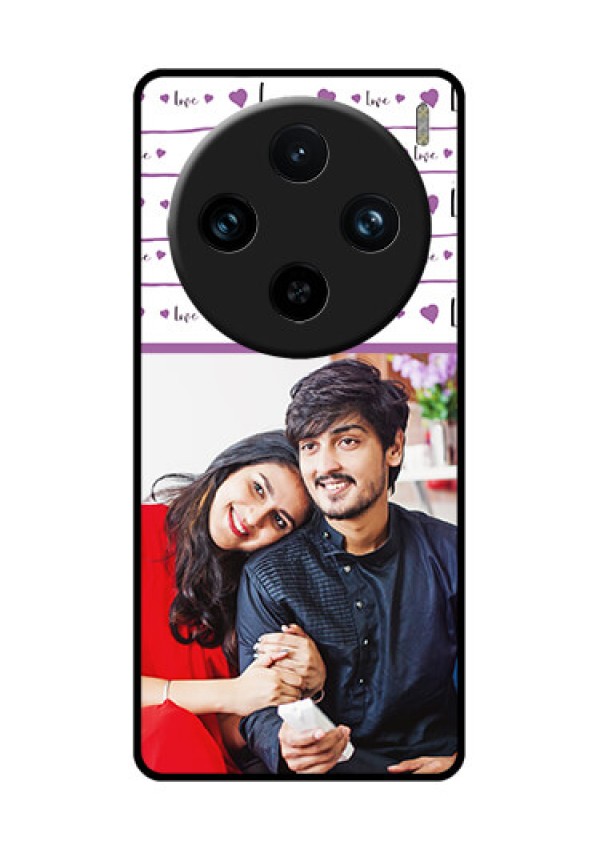 Vivo X100 Pro 5G Custom Glass Phone Case - Couples Heart Design