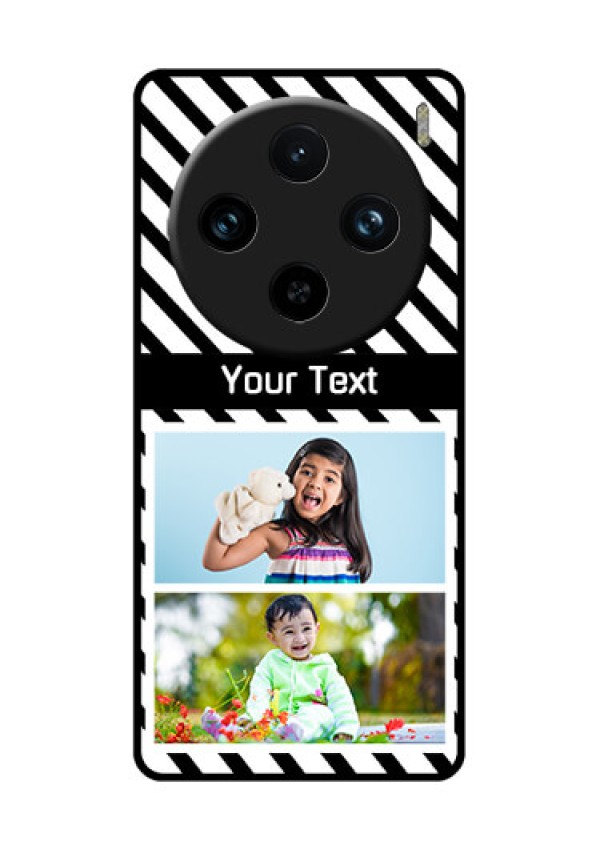 Vivo X100 Pro 5G Custom Glass Phone Case - Black And White Stripes Design