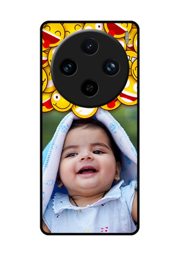 Vivo X100 Pro 5G Custom Glass Phone Case - With Smiley Emoji Design