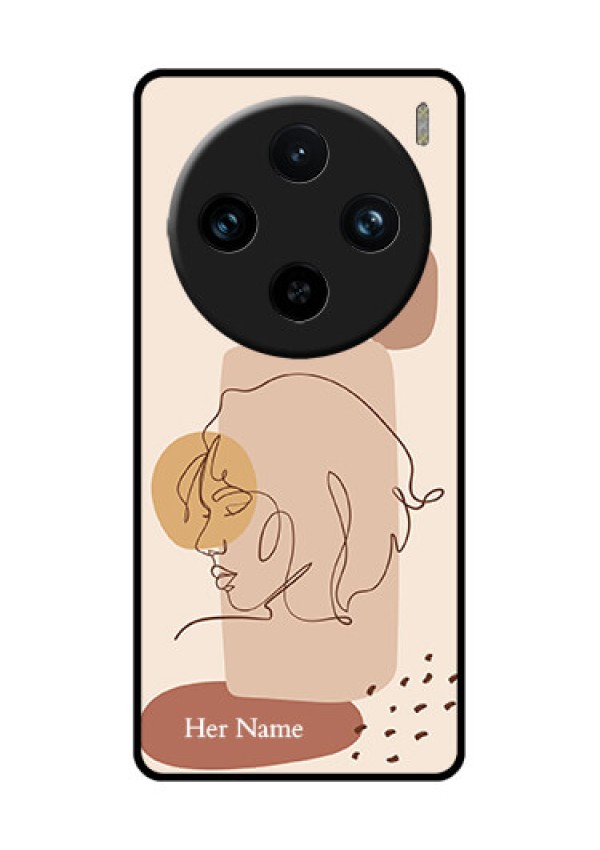 Vivo X100 Pro 5G Custom Glass Phone Case - Calm Woman Line Art Design