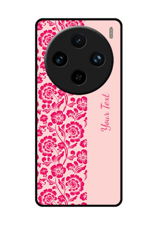 Vivo X100 Pro 5G Custom Glass Phone Case - Attractive Floral Pattern Design