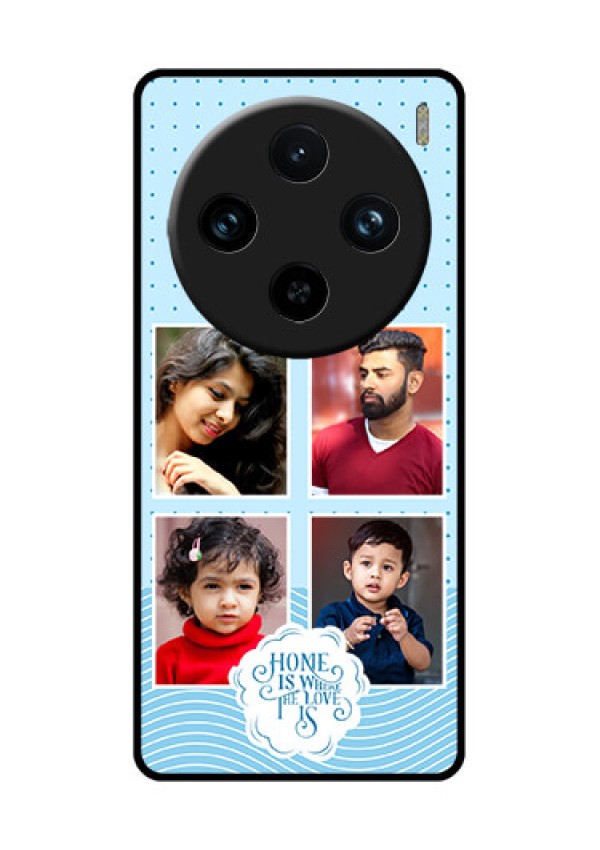 Vivo X100 Pro 5G Custom Glass Phone Case - Cute Love Quote With 4 Pic Upload Design