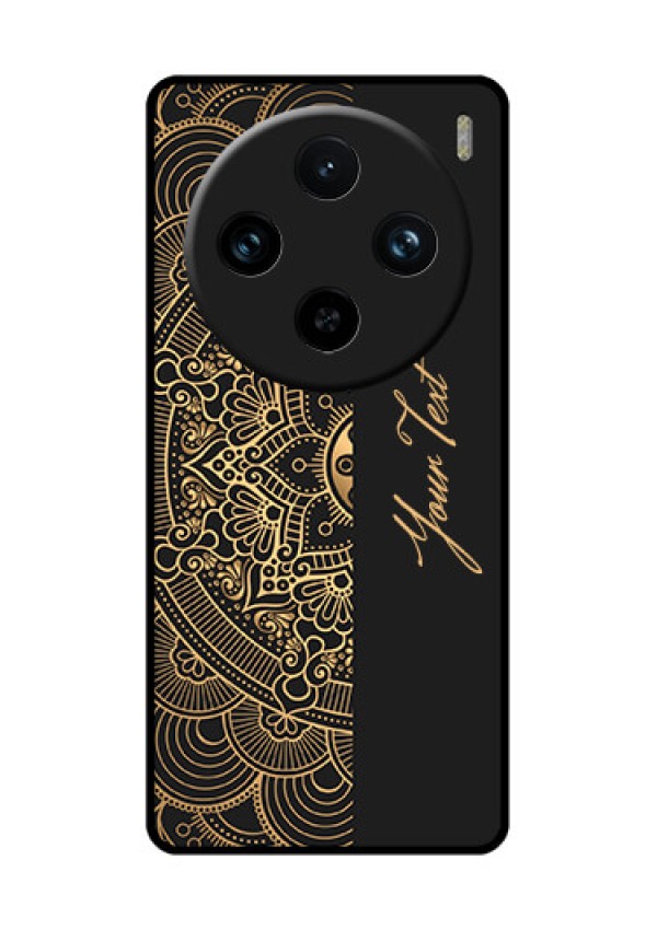 Vivo X100 Pro 5G Custom Glass Phone Case - Mandala Art With Custom Text Design