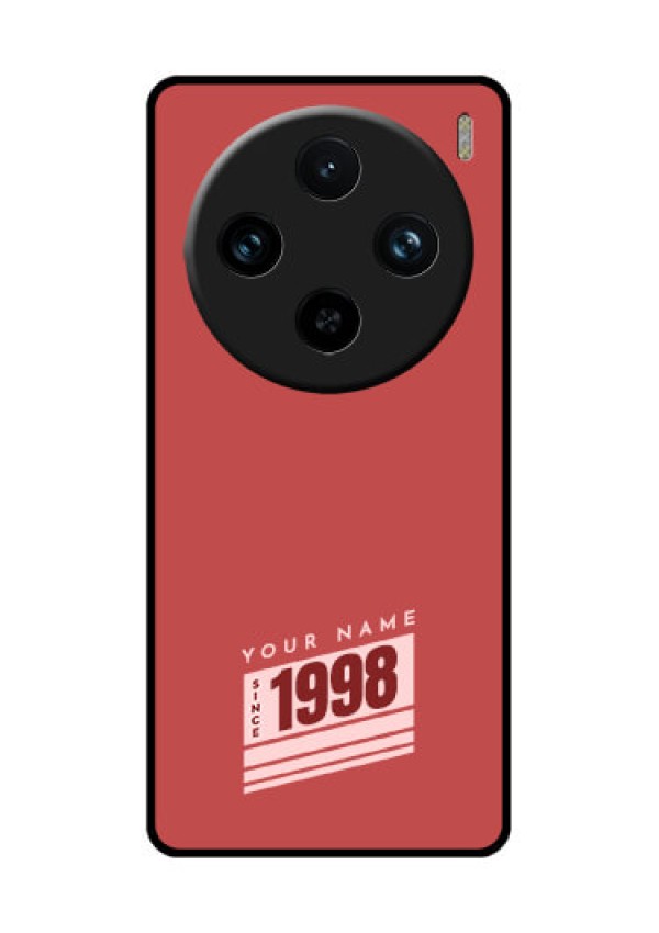 Vivo X100 Pro 5G Custom Glass Phone Case - Red Custom Year Of Birth Design