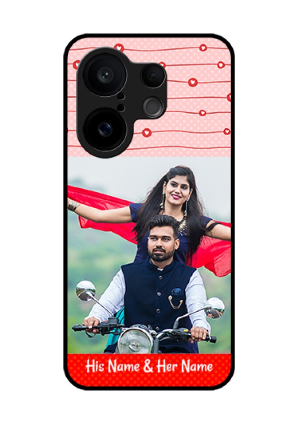Vivo X200 FE 5G Custom Glass Phone Case - Red Pattern Case Design