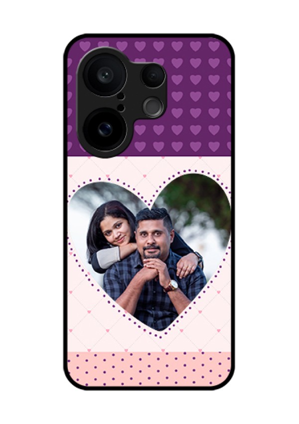 Vivo X200 FE 5G Custom Glass Phone Case - Violet Love Dots Design