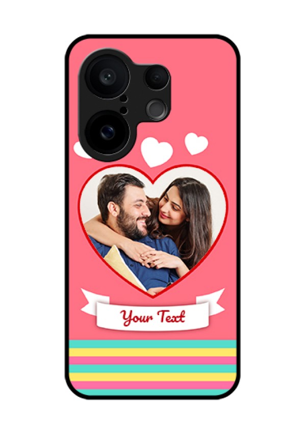 Vivo X200 FE 5G Custom Glass Phone Case - Love Shapes Doodle Design