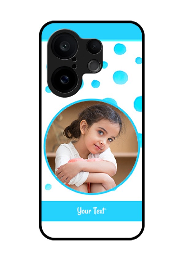 Vivo X200 FE 5G Custom Glass Phone Case - Blue Bubbles Pattern Design