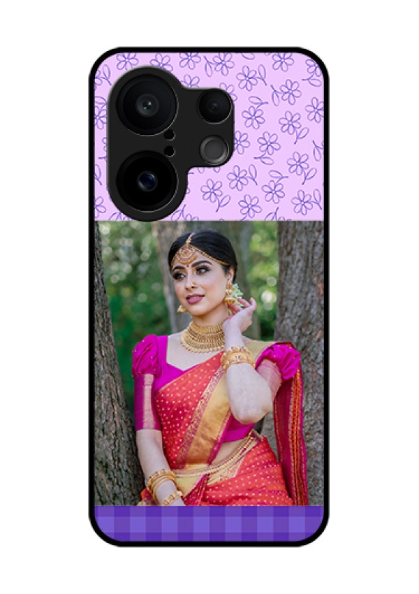 Vivo X200 FE 5G Custom Glass Phone Case - Purple Floral Design
