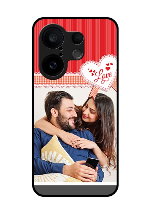 Vivo X200 FE 5G Custom Glass Phone Case - Red Love Pattern Design