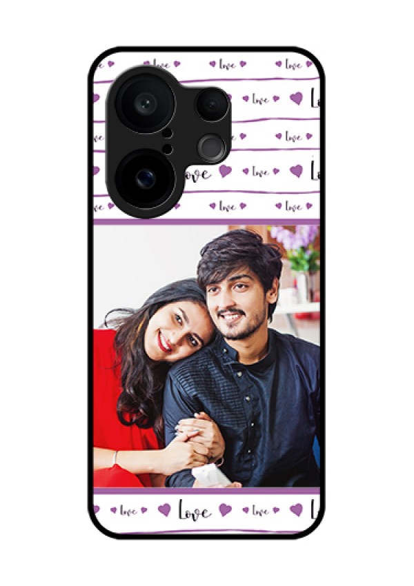 Vivo X200 FE 5G Custom Glass Phone Case - Couples Heart Design