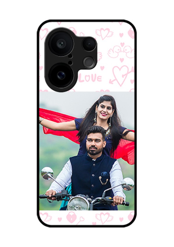 Vivo X200 FE 5G Custom Glass Phone Case - Pink Flying Heart Design