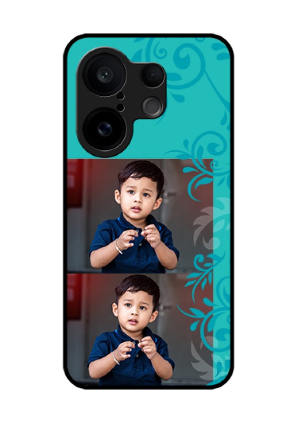 Vivo X200 FE 5G Custom Glass Phone Case - With Photo And Green Floral Design