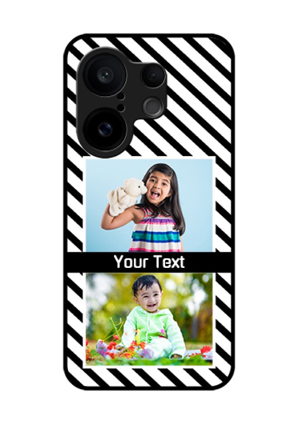 Vivo X200 FE 5G Custom Glass Phone Case - Black And White Stripes Design