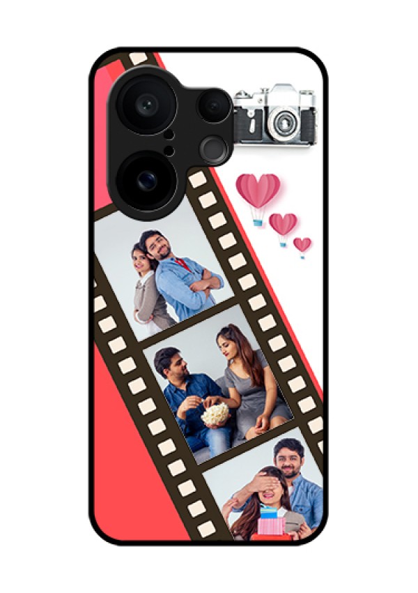 Vivo X200 FE 5G Custom Glass Phone Case - 3 Image Holder With Film Reel