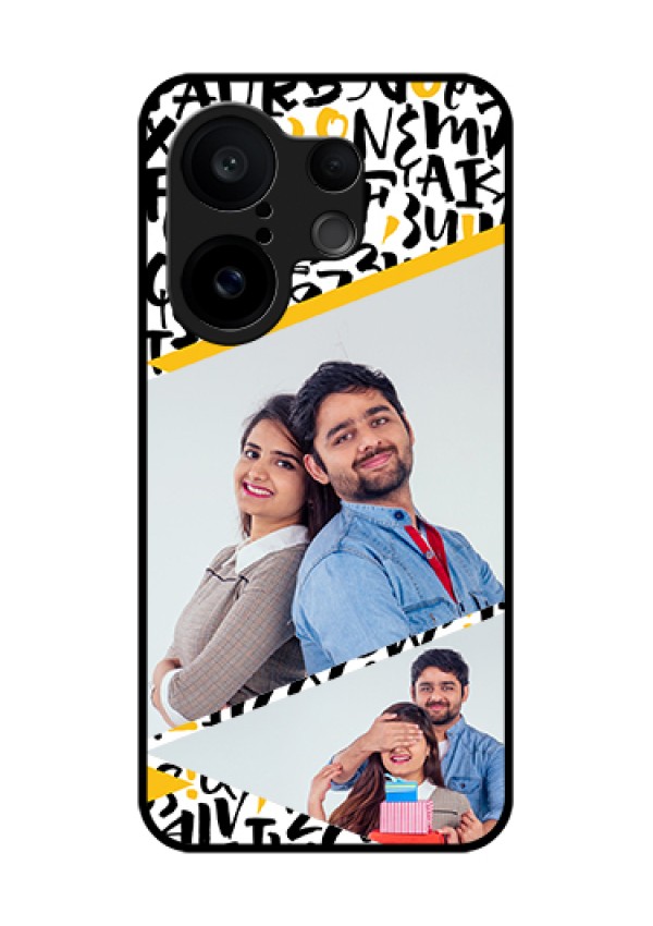Vivo X200 FE 5G Custom Glass Phone Case - Letters Pattern Design