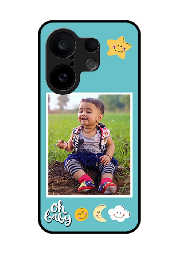 Vivo X200 FE 5G Custom Glass Phone Case - Smiley Kids Stars Design