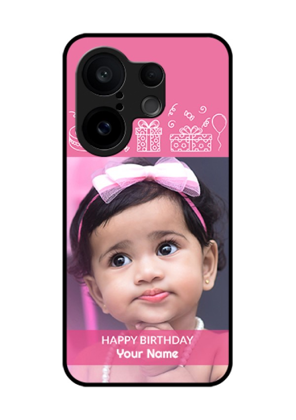 Vivo X200 FE 5G Custom Glass Phone Case - With Birthday Line Art Design