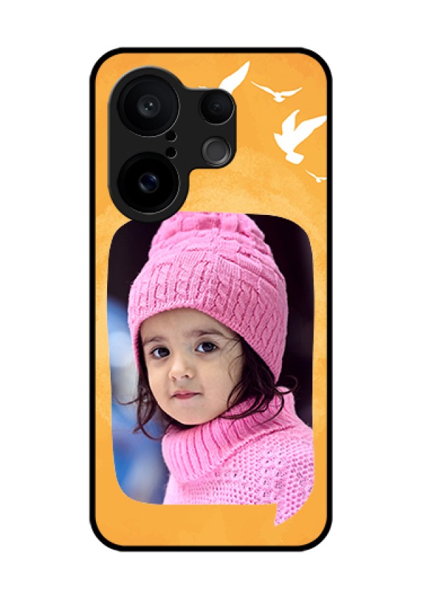 Vivo X200 FE 5G Custom Glass Phone Case - Water Color Design With Bird Icons