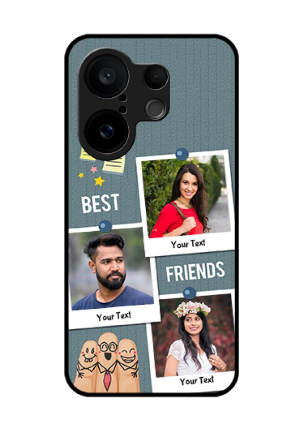 Vivo X200 FE 5G Custom Glass Phone Case - Sticky Frames And Friendship Design