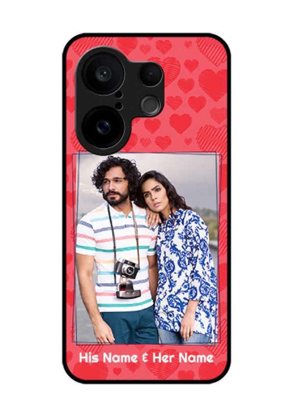 Vivo X200 FE 5G Custom Glass Phone Case - With Red Heart Symbols Design