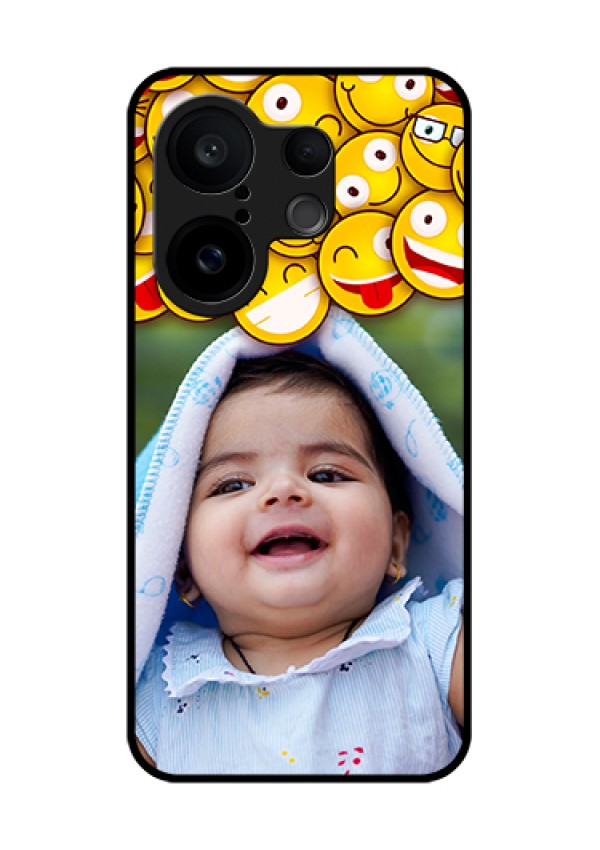 Vivo X200 FE 5G Custom Glass Phone Case - With Smiley Emoji Design