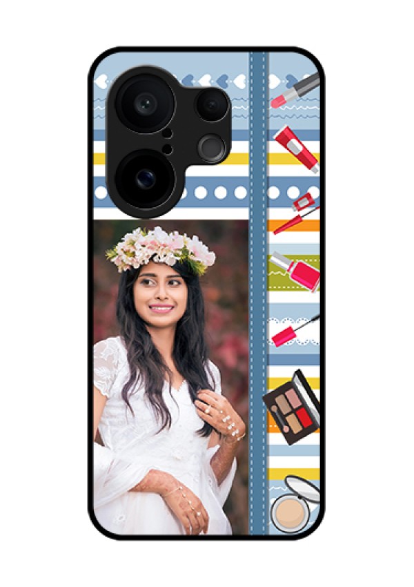 Vivo X200 FE 5G Custom Glass Phone Case - Makeup Icons Design