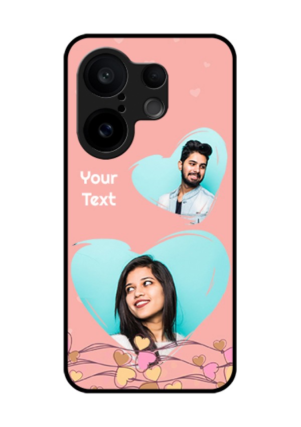 Vivo X200 FE 5G Custom Glass Phone Case - Love Doodle Design