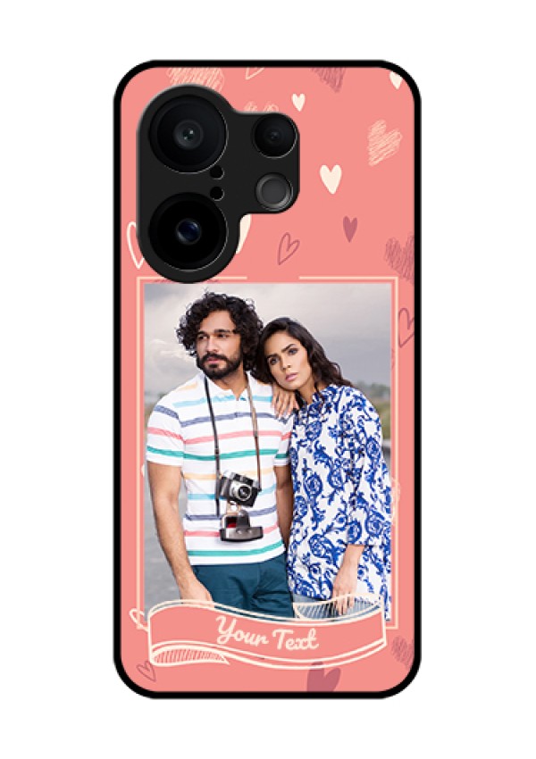 Vivo X200 FE 5G Custom Glass Phone Case - Love Doodle Art Design