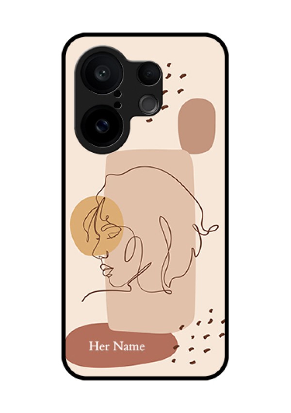 Vivo X200 FE 5G Custom Glass Phone Case - Calm Woman Line Art Design