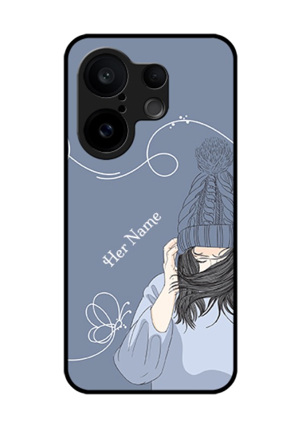 Vivo X200 FE 5G Custom Glass Phone Case - Girl In Winter Outfit Design