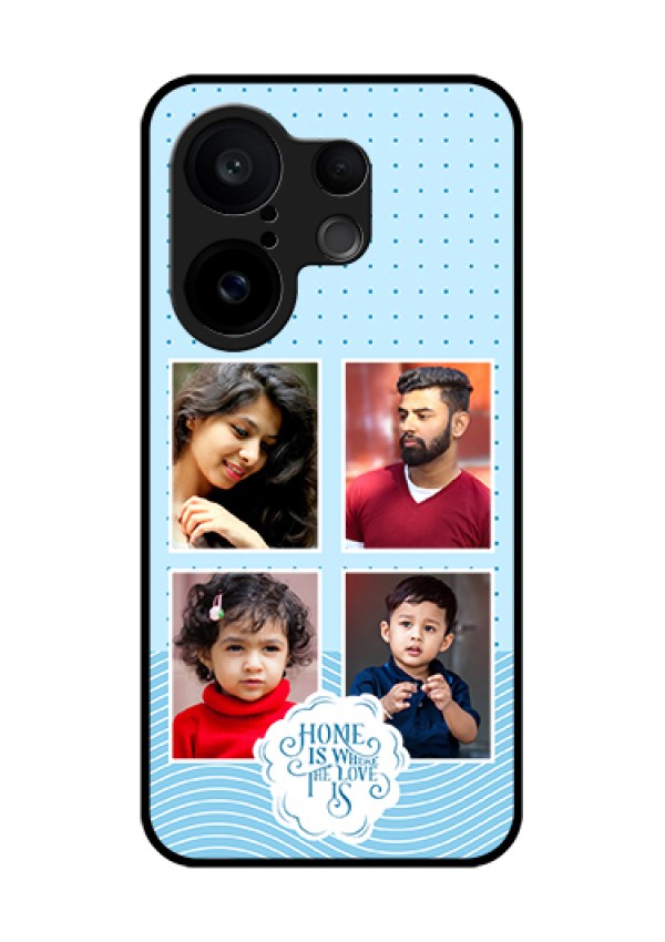 Vivo X200 FE 5G Custom Glass Phone Case - Cute Love Quote With 4 Pic Upload Design