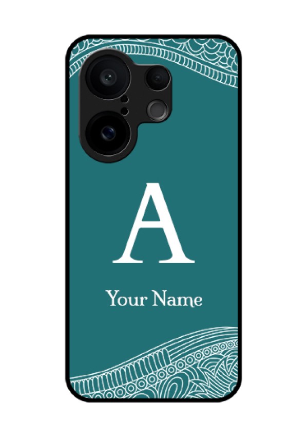 Vivo X200 FE 5G Custom Glass Phone Case - Line Art Pattern With Custom Name Design