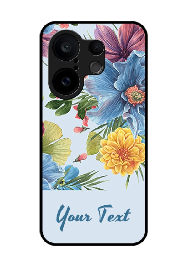 Vivo X200 FE 5G Custom Glass Phone Case - Stunning Watercolored Flowers Painting Design