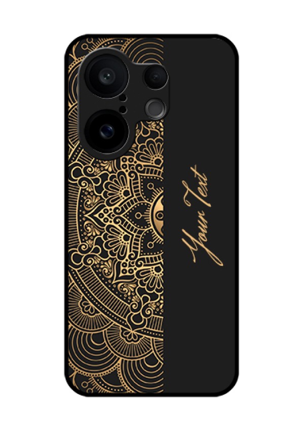 Vivo X200 FE 5G Custom Glass Phone Case - Mandala Art With Custom Text Design