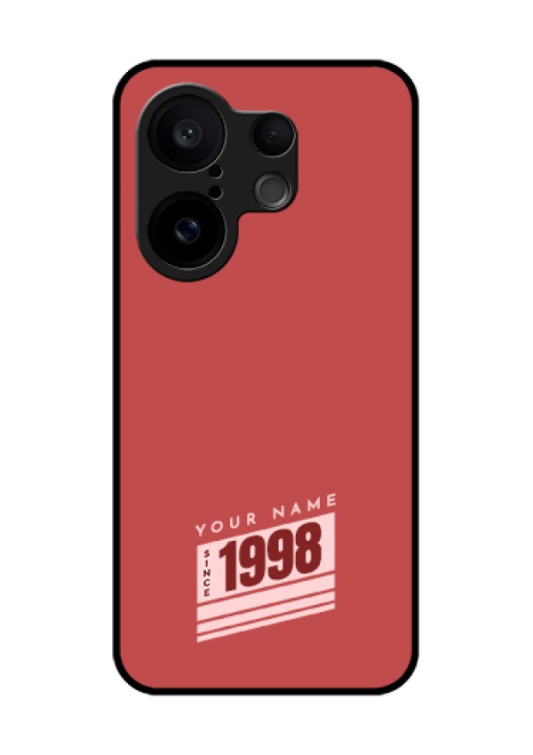 Vivo X200 FE 5G Custom Glass Phone Case - Red Custom Year Of Birth Design