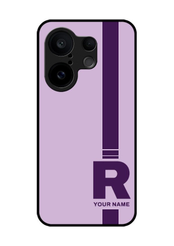 Vivo X200 FE 5G Custom Glass Phone Case - Simple Dual Tone Stripe With Name Design