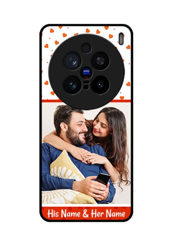 Vivo X200 Pro 5G Custom Glass Phone CaseOrange Love Symbol Design