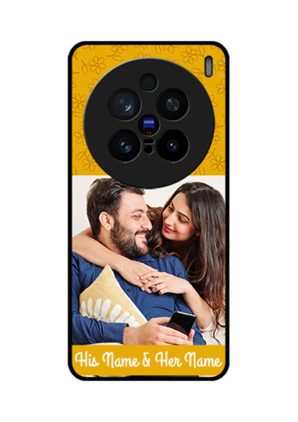 Vivo X200 Pro 5G Custom Glass Phone CaseYellow Floral Design
