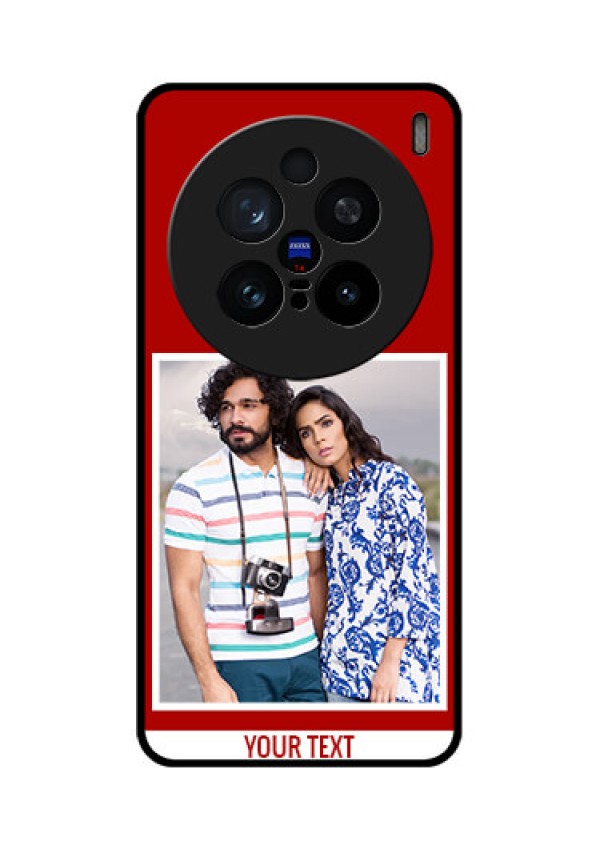 Vivo X200 Pro 5G Custom Glass Phone CaseRed Color Design