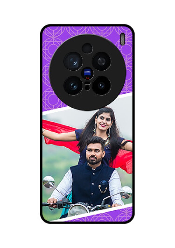 Vivo X200 Pro 5G Custom Glass Phone CaseViolet Color Pattern Design