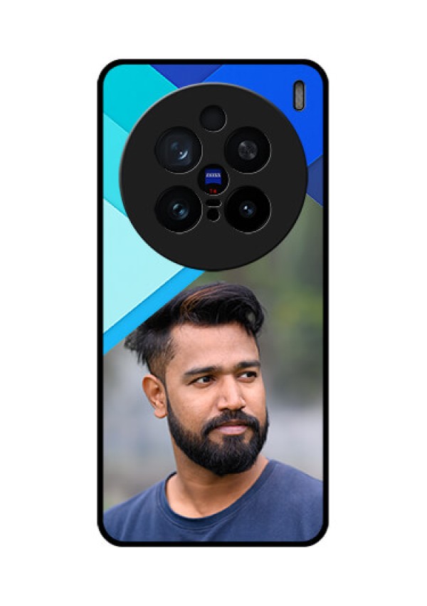 Vivo X200 Pro 5G Custom Glass Phone CaseBlue Pattern Design