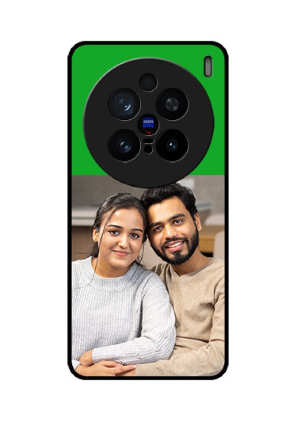 Vivo X200 Pro 5G Custom Glass Phone CaseGreen Pattern Design