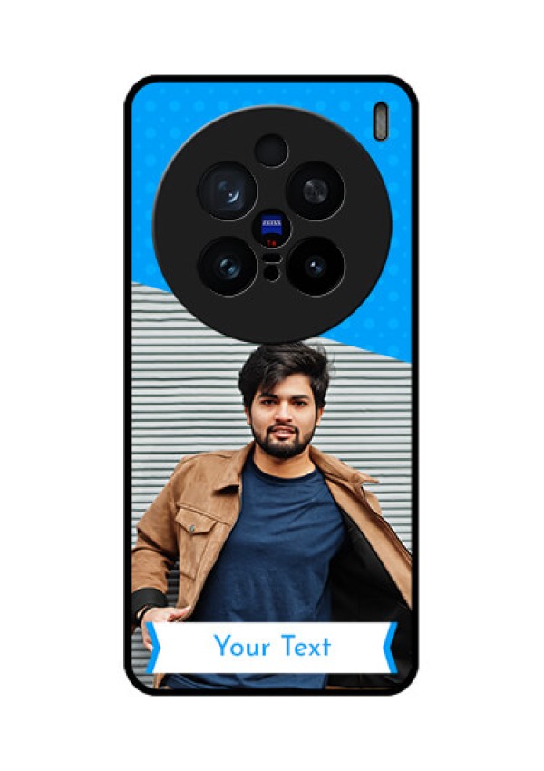 Vivo X200 Pro 5G Custom Glass Phone CaseSimple Blue Color Design