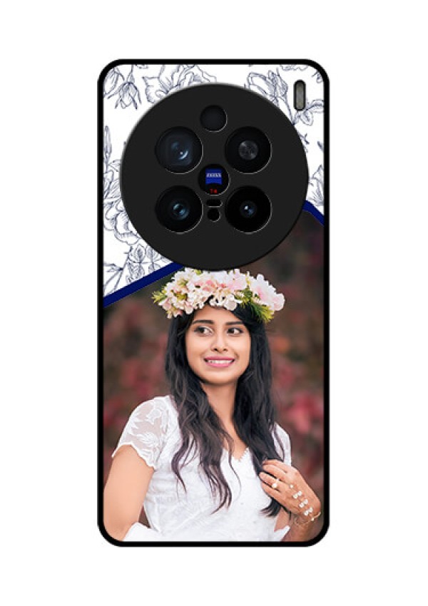 Vivo X200 Pro 5G Custom Glass Phone CaseClassy Floral Design