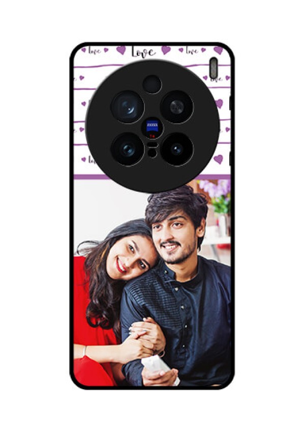 Vivo X200 Pro 5G Custom Glass Phone CaseCouples Heart Design